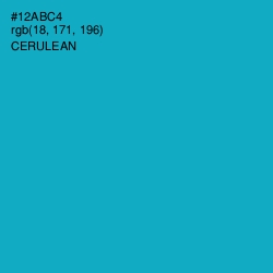 #12ABC4 - Cerulean Color Image