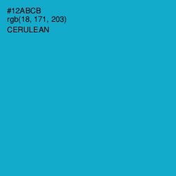 #12ABCB - Cerulean Color Image