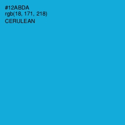 #12ABDA - Cerulean Color Image