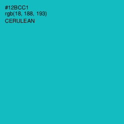 #12BCC1 - Cerulean Color Image