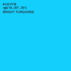 #12CFFB - Bright Turquoise Color Image