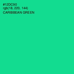 #12DC90 - Caribbean Green Color Image