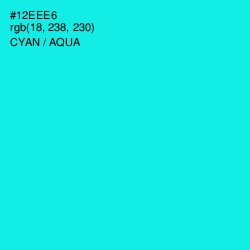 #12EEE6 - Cyan / Aqua Color Image