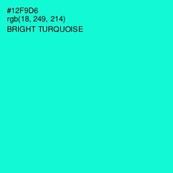 #12F9D6 - Bright Turquoise Color Image