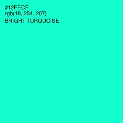 #12FECF - Bright Turquoise Color Image