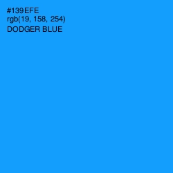 #139EFE - Dodger Blue Color Image