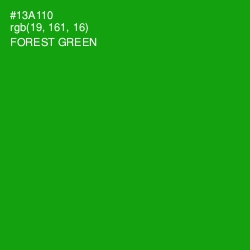 #13A110 - Forest Green Color Image
