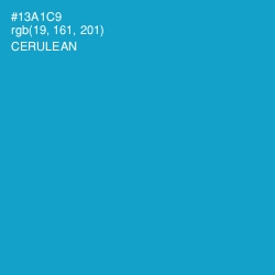 #13A1C9 - Cerulean Color Image