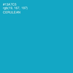 #13A7C5 - Cerulean Color Image