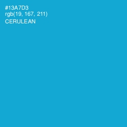 #13A7D3 - Cerulean Color Image