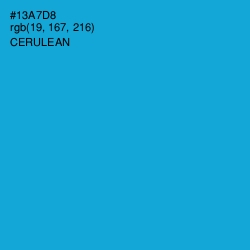 #13A7D8 - Cerulean Color Image