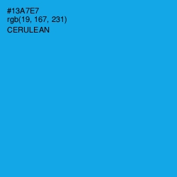 #13A7E7 - Cerulean Color Image