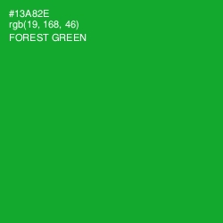 #13A82E - Forest Green Color Image