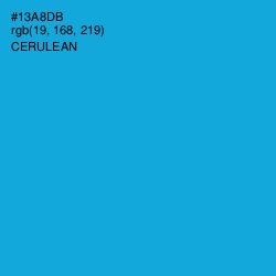 #13A8DB - Cerulean Color Image