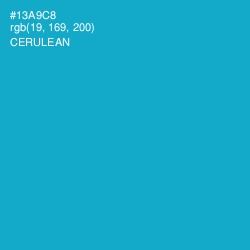 #13A9C8 - Cerulean Color Image