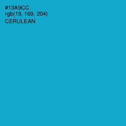 #13A9CC - Cerulean Color Image