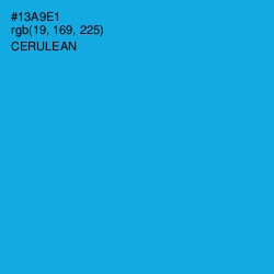 #13A9E1 - Cerulean Color Image