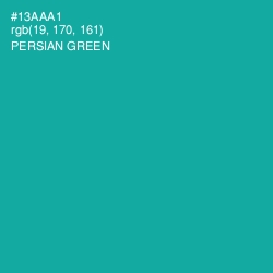 #13AAA1 - Persian Green Color Image