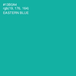 #13B0A4 - Eastern Blue Color Image