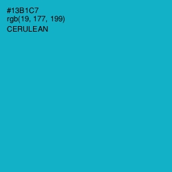 #13B1C7 - Cerulean Color Image