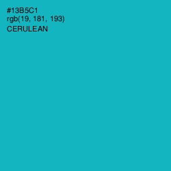 #13B5C1 - Cerulean Color Image