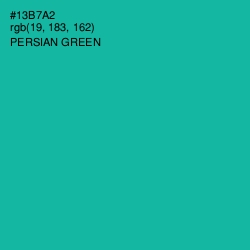 #13B7A2 - Persian Green Color Image