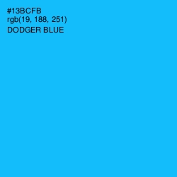 #13BCFB - Dodger Blue Color Image