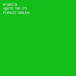 #13BE1B - Forest Green Color Image
