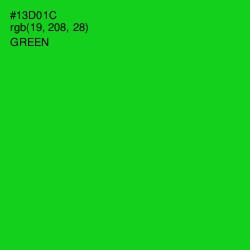 #13D01C - Green Color Image