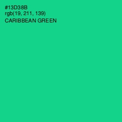 #13D38B - Caribbean Green Color Image