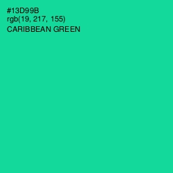 #13D99B - Caribbean Green Color Image