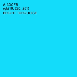 #13DCFB - Bright Turquoise Color Image