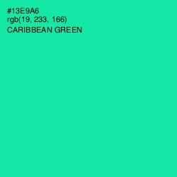 #13E9A6 - Caribbean Green Color Image