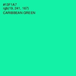 #13F1A7 - Caribbean Green Color Image