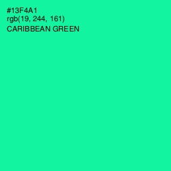 #13F4A1 - Caribbean Green Color Image