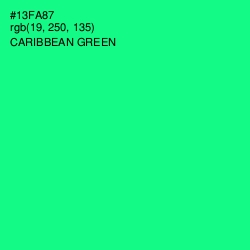 #13FA87 - Caribbean Green Color Image