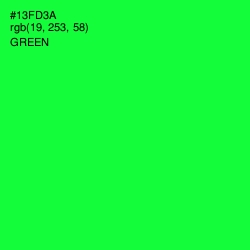 #13FD3A - Green Color Image