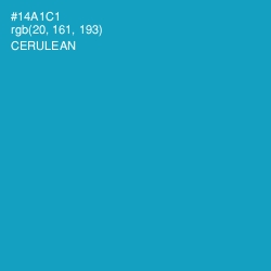 #14A1C1 - Cerulean Color Image