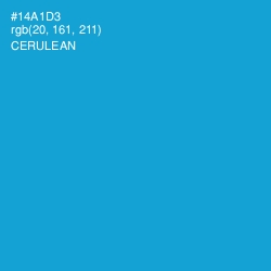 #14A1D3 - Cerulean Color Image