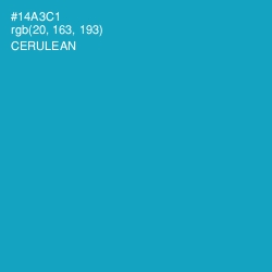 #14A3C1 - Cerulean Color Image