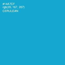 #14A7CF - Cerulean Color Image