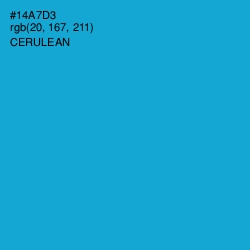 #14A7D3 - Cerulean Color Image