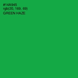 #14A945 - Green Haze Color Image