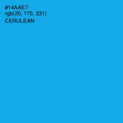 #14AAE7 - Cerulean Color Image