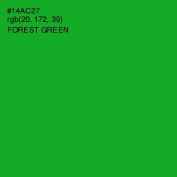 #14AC27 - Forest Green Color Image