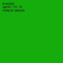 #14AD0C - Forest Green Color Image