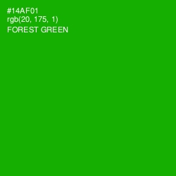 #14AF01 - Forest Green Color Image