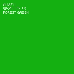 #14AF11 - Forest Green Color Image