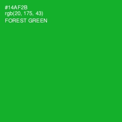 #14AF2B - Forest Green Color Image