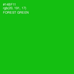 #14BF11 - Forest Green Color Image